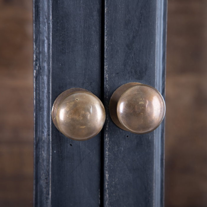 Vitrina Negro-Natural Madera de Mango 115 X 40 X 194 cm Vitrina Negro-Natural Madera de Mango 115 X 40 X 194 cm