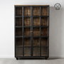 Vitrina Negro-Natural Madera de Mango 115 X 40 X 194 cm