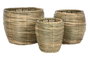 DKD Home Decor Set de 3 Maceteros de Fibra Marrón Natural