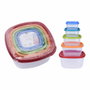 Excellent Houseware Set 5 fiambreras de plástico con tapas de colores