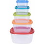 Excellent Houseware Set 5 fiambreras de plástico con tapas de colores