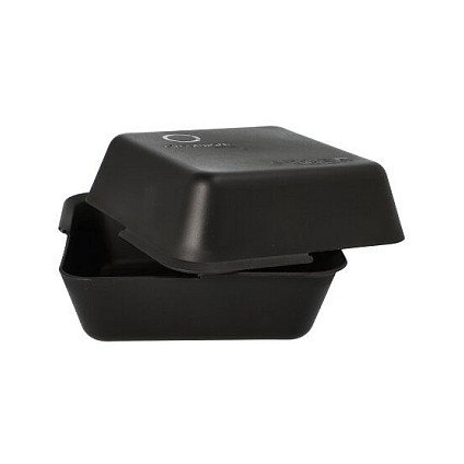 PAPSTAR Pack de 36 Cajas de Menú Reutilizables Negras 15,6 x 15,6 cm