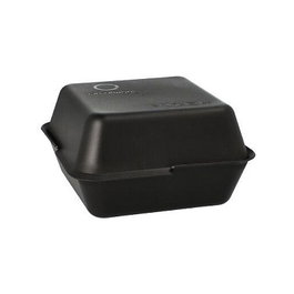 PAPSTAR Pack de 36 Cajas de Menú Reutilizables Negras 15,6 x 15,6 cm