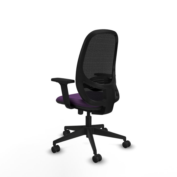 PIQUERAS Y CRESPO Silla de oficina Cilanco Morada con respaldo de malla Negro