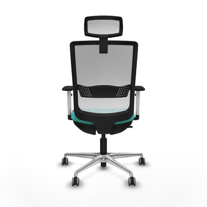 PIQUERAS Y CRESPO Silla de oficina Haches con mecanismo Sincro/Traslack, Turquesa y Blanco