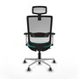 PIQUERAS Y CRESPO Silla de oficina Haches con mecanismo Sincro/Traslack, Turquesa y Blanco