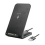 LogiLink Wireless Quick Charging Stand 15 W, bobina doble, negro
