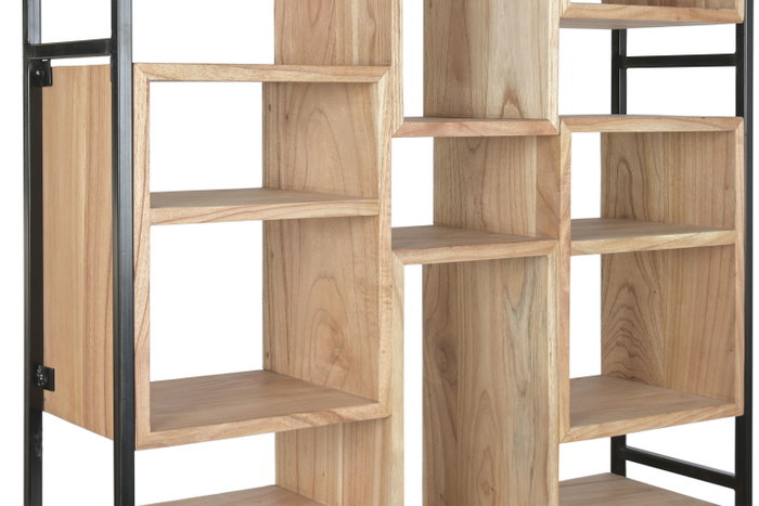 DKD Home Decor Estantería de Teca y Metal Natural 110x27x195 DKD Home Decor Estantería de Teca y Metal Natural 110x27x195