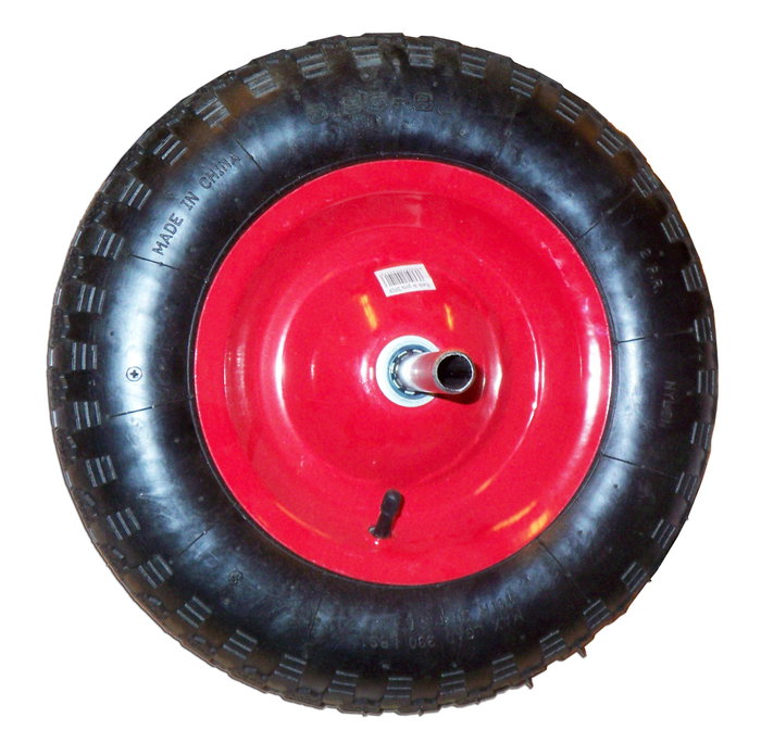 SIFER Rueda Neumática para Carretilla de Obra 35 cm con Llanta de Metal y Eje de 25 cm