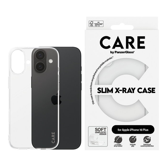 PanzerGlass CARE™ X-Ray Case para iPhone 16 Plus, Transparente