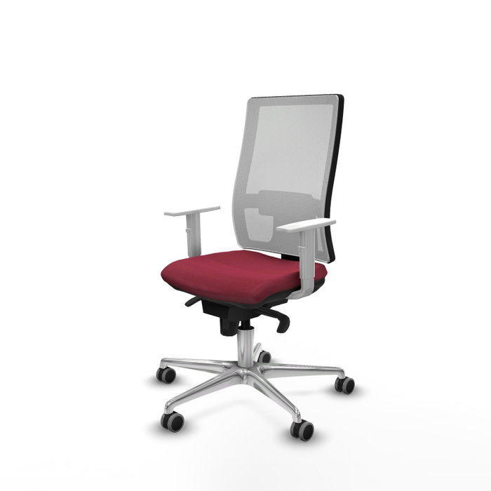 PIQUERAS Y CRESPO Silla de oficina Horna con mecanismo Sincro, Granate y Blanco PIQUERAS Y CRESPO Silla de oficina Horna con mecanismo Sincro, Granate y Blanco