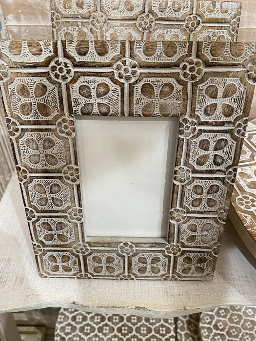 DKD Home Decor Marco Foto Indio 10x15 Natural Blanco Mango Cristal 20 x 25 x 1.3 cm (2 Unidades) DKD Home Decor Marco Foto Indio 10x15 Natural Blanco Mango Cristal 20 x 25 x 1.3 cm (2 Unidades)