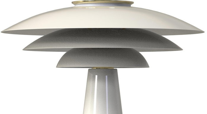 DKD Home Decor Lámpara de Sobremesa Metal Blanca con Dimmer 38x38x50 cm