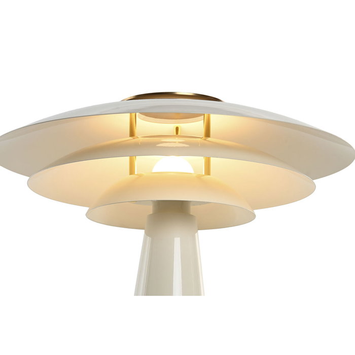 DKD Home Decor Lámpara de Sobremesa Metal Blanca con Dimmer 38x38x50 cm
