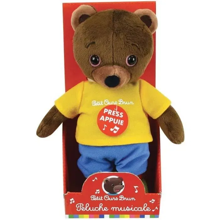 Jemini LITTLE BEAR BROWN Peluche musical para niños - 22 cm