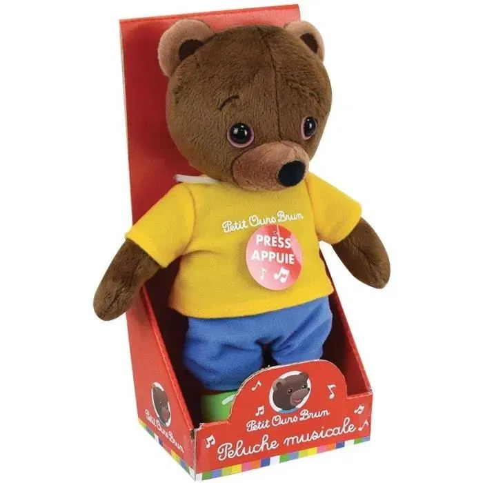 Jemini LITTLE BEAR BROWN Peluche musical para niños - 22 cm