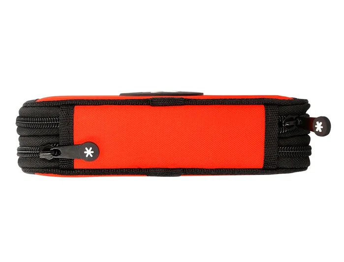 Antartik Estuche escolar de tela rojo con doble cremallera, 28 piezas Antartik Estuche escolar de tela rojo con doble cremallera, 28 piezas