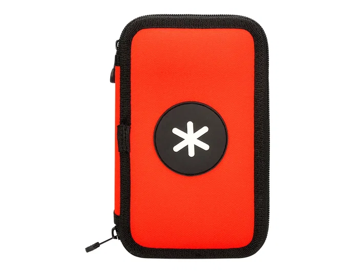 Antartik Estuche escolar de tela rojo con doble cremallera, 28 piezas Antartik Estuche escolar de tela rojo con doble cremallera, 28 piezas