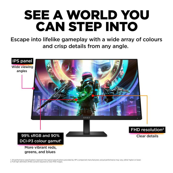 HP OMEN 24 - Monitor Gaming 23.8 pulgadas Full HD 165Hz 1ms, panel IPS, FreeSync Premium, OMEN Gaming Hub, 99% sRGB, ajustable HP OMEN 24 - Monitor Gaming 23.8 pulgadas Full HD 165Hz 1ms, panel IPS, FreeSync Premium, OMEN Gaming Hub, 99% sRGB, ajustable