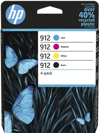 HP 912 Pack de 4 Cartuchos de Tinta Originales (CMYK) para OfficeJet
