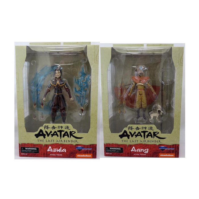 Diamond Select Toys Avatar The Last Airbender Figuras Articuladas Serie 2 - Surtido de 6 Figuras PVC 18 cm con Aang y Azula