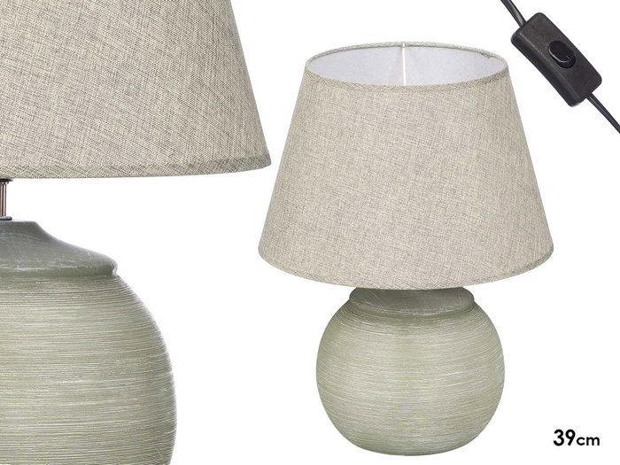 Giftdecor Lámpara Rayas Verde 39 cm Cerámica y Tela E27 - IP20 (Set de 4) Giftdecor Lámpara Rayas Verde 39 cm Cerámica y Tela E27 - IP20 (Set de 4)