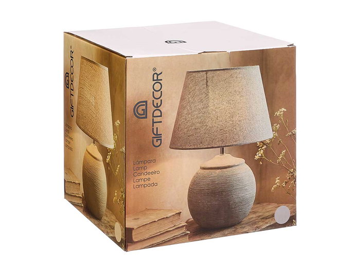 Giftdecor Lámpara Rayas Verde 39 cm Cerámica y Tela E27 - IP20 (Set de 4) Giftdecor Lámpara Rayas Verde 39 cm Cerámica y Tela E27 - IP20 (Set de 4)