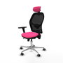 PIQUERAS Y CRESPO Silla de oficina Jorquera con mecanismo Sincro/Traslack, Rosa y Negro