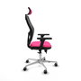 PIQUERAS Y CRESPO Silla de oficina Jorquera con mecanismo Sincro/Traslack, Rosa y Negro