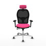 PIQUERAS Y CRESPO Silla de oficina Jorquera con mecanismo Sincro/Traslack, Rosa y Negro