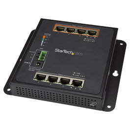 StarTech.com Switch de Red Gestionado Industrial 8 Puertos Gigabit PoE+ - 4 Puertos PoE+ de 30W - Conmutador Resistente L2 IP30 para Montaje en Pared de -40C a +75C