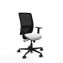 PIQUERAS Y CRESPO Silla de oficina Zulema con mecanismo Sincro, Blanco y Negro