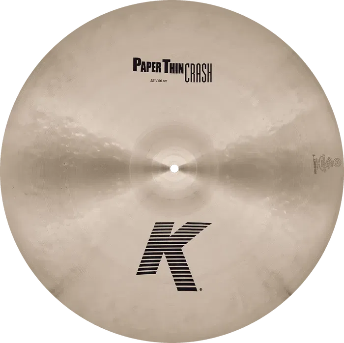 ZILDJIAN K Paper Thin Crash 22" Platillo para Batería Oscuro y Explosivo