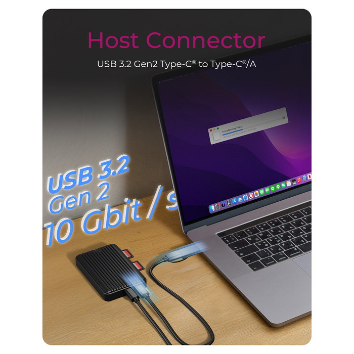 ICY BOX IB-CR602M-C31 Caja Externa SSD M.2 NVMe/SATA con Lector de Tarjetas SD 4.0, USB 3.2 Gen 2 Tipo-C+A 10 Gbit/s, Aluminio Negro