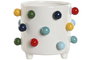 DKD Home Decor Macetero Urban Bolas Dolomite Blanco Multicolor 17 x 17 x 14 cm