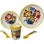 Thermobaby Set de Comida 5 Piezas Paw Patrol - Plato, Tazón, Taza, Cuchara y Tenedor - Amarillo