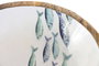 DKD Home Decor Centro de Mesa de Mango con Peces, Acabado Lacado Azul