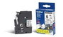 Brother TZeS-211 Cinta Laminada Super Adhesiva Blanco/Negro 6mm x 8m