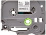 Brother TZeS-211 Cinta Laminada Super Adhesiva Blanco/Negro 6mm x 8m