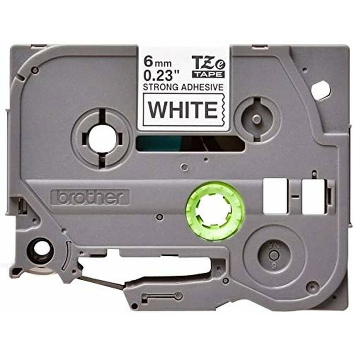 Brother TZeS-211 Cinta Laminada Super Adhesiva Blanco/Negro 6mm x 8m Brother TZeS-211 Cinta Laminada Super Adhesiva Blanco/Negro 6mm x 8m
