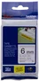 Brother TZeS-211 Cinta Laminada Super Adhesiva Blanco/Negro 6mm x 8m