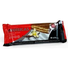 Herbora Barritas Proteicas, Choco-Vainilla, 24 Unidades, 32% Proteína, Barrita con Barquillo, Complejo Vitamínico