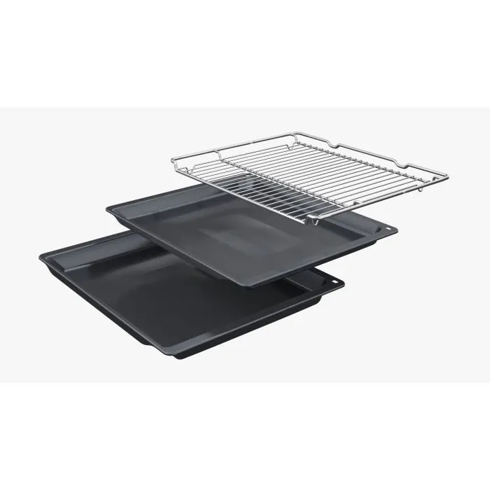 Horno multifunción de pirólisis Softclose - BOSCH SER8 - HBG7741B1 Negro - Volumen del horno: 71l - 14 modos de cocción - Al595xL594xP548 mm