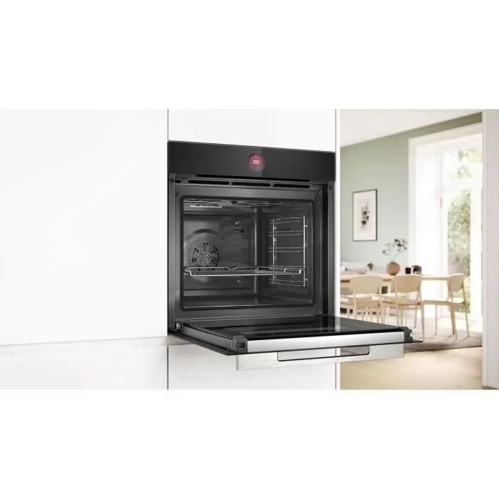 Horno multifunción de pirólisis Softclose - BOSCH SER8 - HBG7741B1 Negro - Volumen del horno: 71l - 14 modos de cocción - Al595xL594xP548 mm