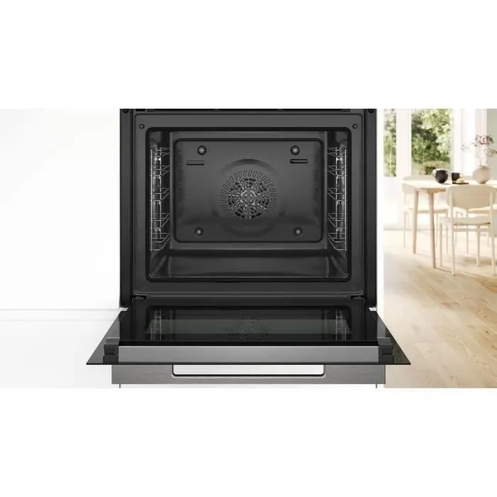 Horno multifunción de pirólisis Softclose - BOSCH SER8 - HBG7741B1 Negro - Volumen del horno: 71l - 14 modos de cocción - Al595xL594xP548 mm
