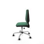 Silla de oficina Elche con mecanismo Asincro tapizada con Tela color Verde esmeralda. Equipada con Base cromada, Sin brazos y Ruedas 65 mm parqué