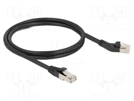 DeLOCK Cable de red Cat.6A S/FTP 1 m con conector en ángulo de 45° a la izquierda, negro