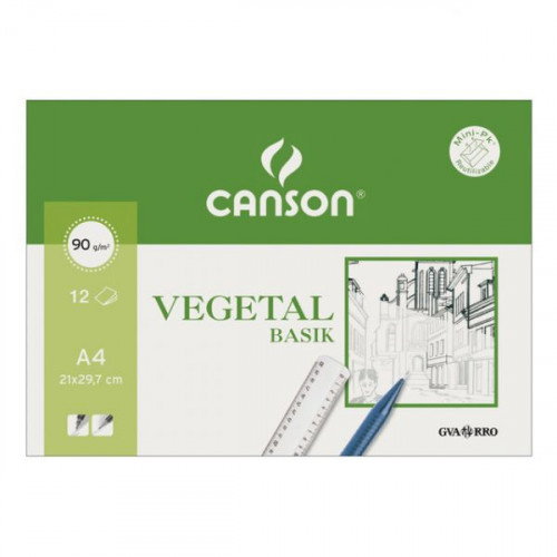 Canson Papel Vegetal Basik A4 90g 12 Hojas