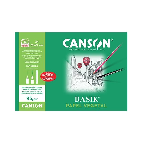 Canson Papel Vegetal Basik A4 90g 12 Hojas