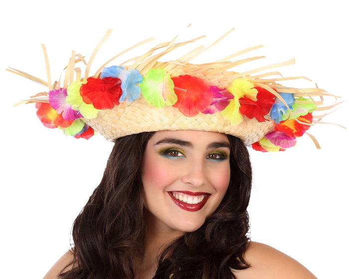 Sombrero Hawaiano Flores Mujer Adulto Multicolor Fiesta Temática Accesorio Sombrero Hawaiano Flores Mujer Adulto Multicolor Fiesta Temática Accesorio